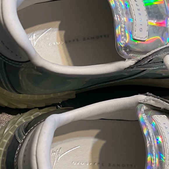 Giuseppe Zanotti Blabber Low-Top Iridescent Leather Sneakers SZ 41EU - Picture 13 of 14